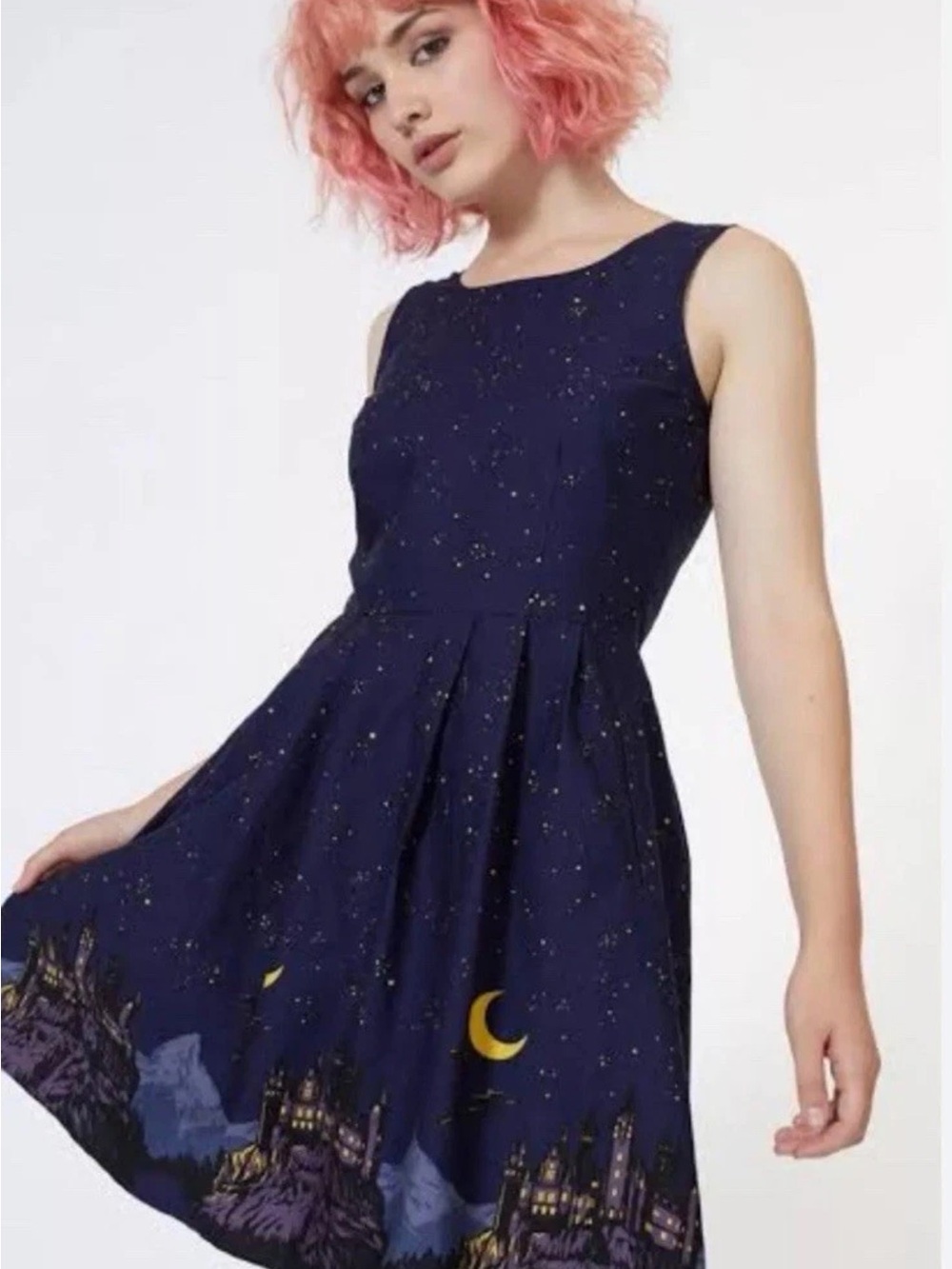 ModCloth Black Friday Harry Potter I Solemley Swear Midnight Dress Navy Blue - Picture 2 of 15